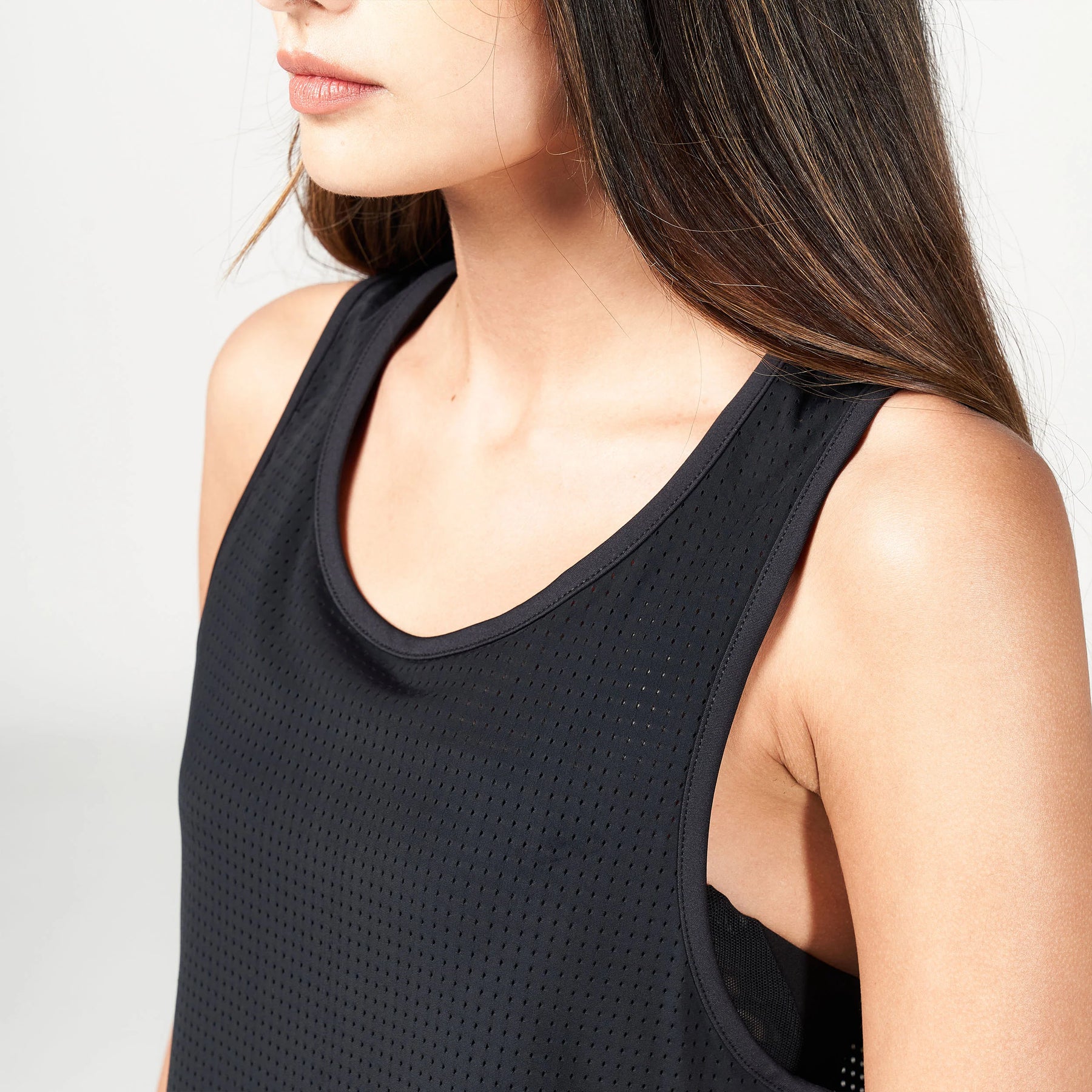 Code Mesh Dip Hem Tank