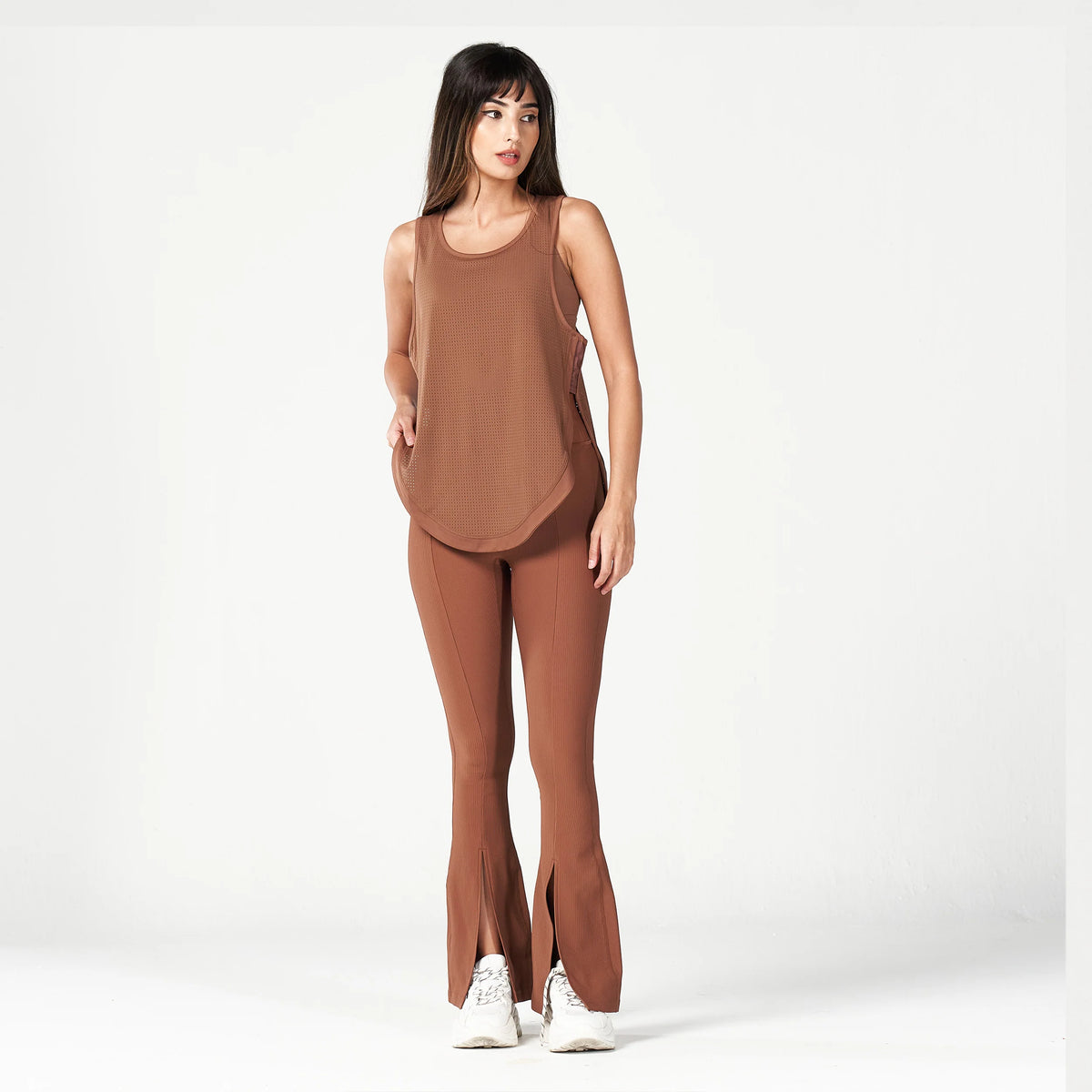 Code Mesh Dip Hem Tank