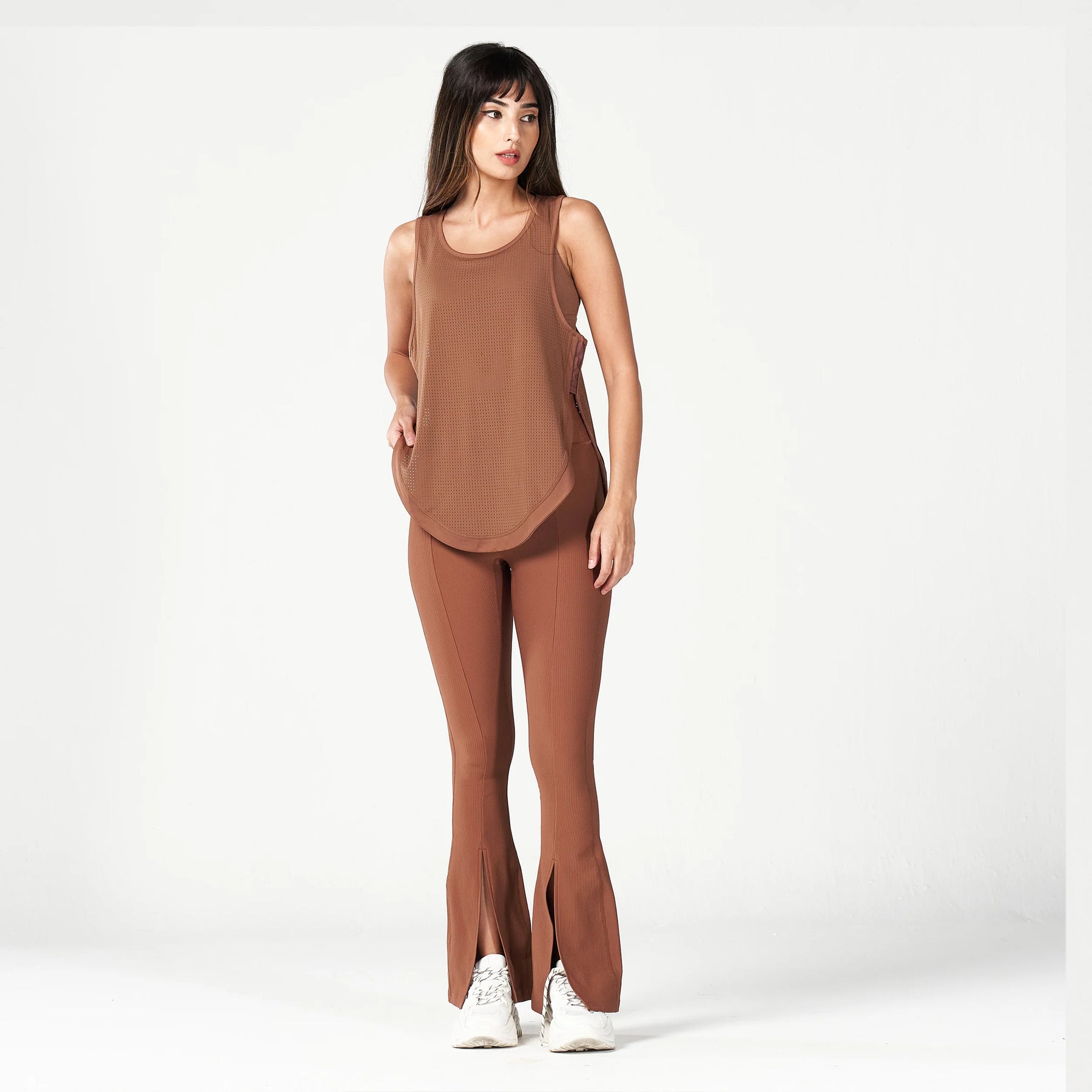 Code Mesh Dip Hem Tank